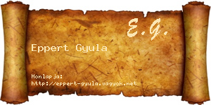 Eppert Gyula névjegykártya